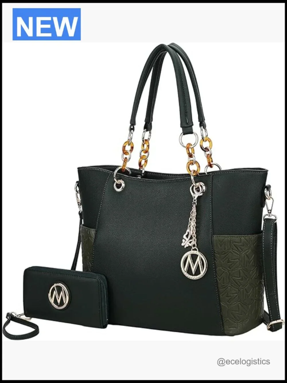 Tote Bag and Wallet Set Vegan Leather Purse Handbag Set Crossbody Satchel